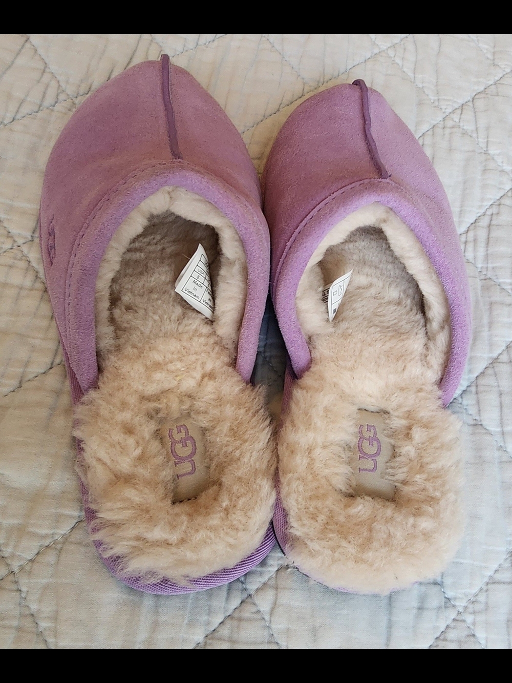 UGG Scuffette Women's Lavender Suede Shearling Slippers - Picture 9 of 9